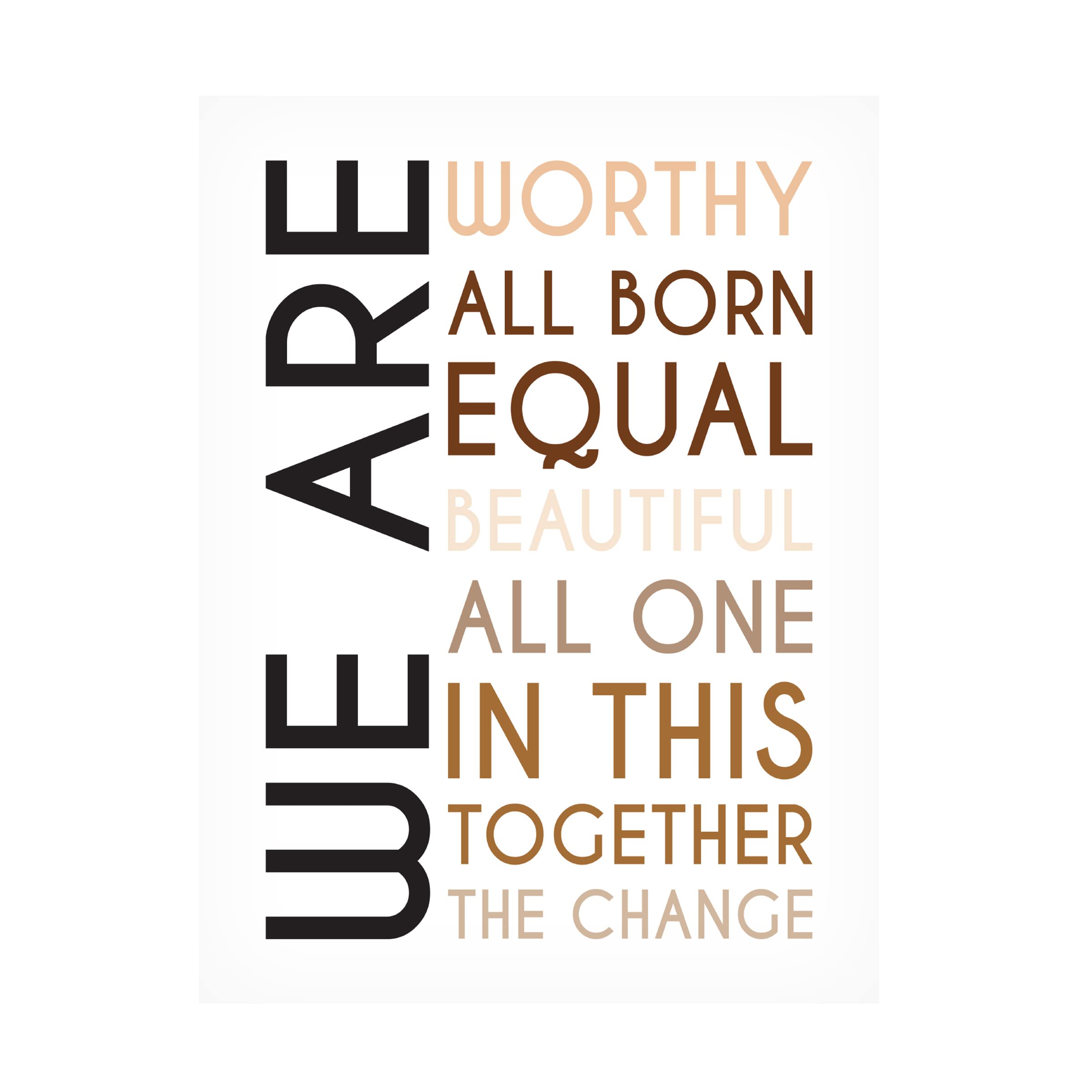 Trademark Fine Art 'All Born Equal' Canvas Art by Tenisha Proctor - Inspirational Wall Decor for Living Room, Bedroom & Office