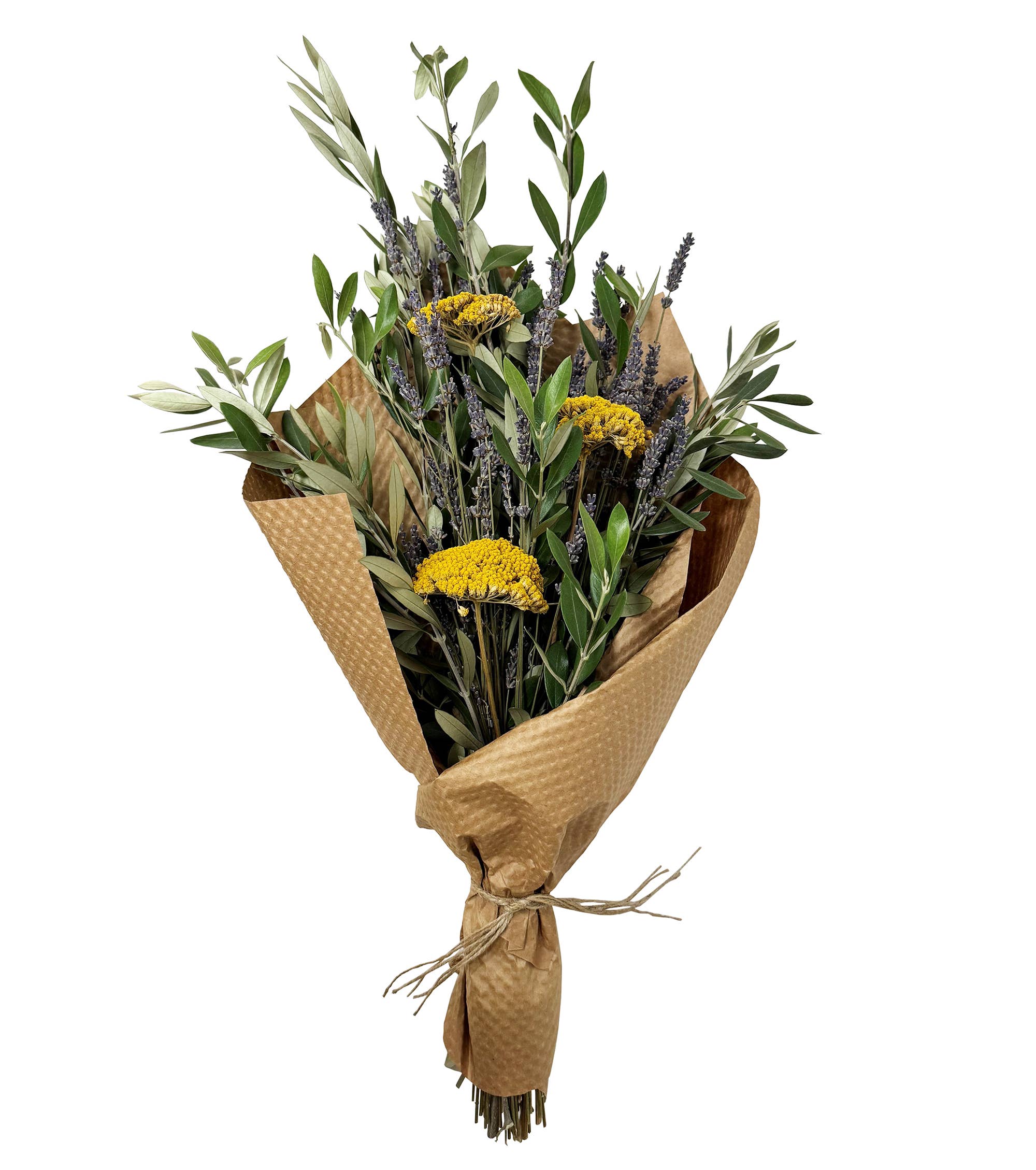 Lavender Yarrow Olive Branch Bouquet - Fresh Dried Floral Arrangement for Weddings, Home Decor & Gifts | Aromatherapy & Relaxation