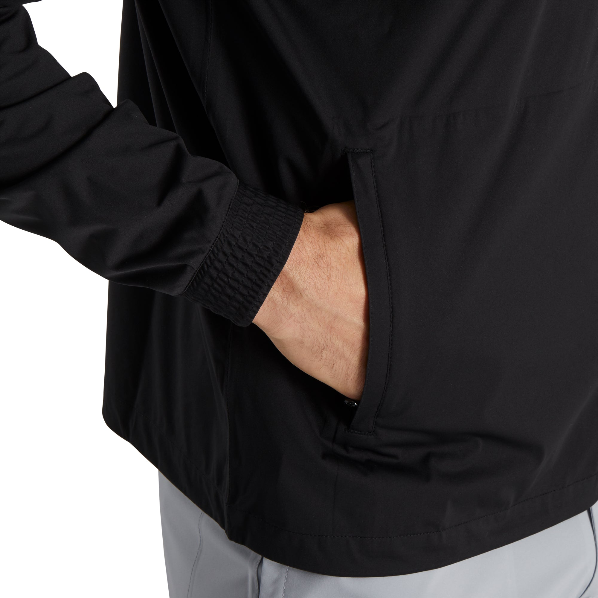 FootJoy HydroKnit Black Men's Golf 1/2 Zip Pullover - Lightweight Water-Resistant Performance Shirt for Golfing & Outdoor Sports