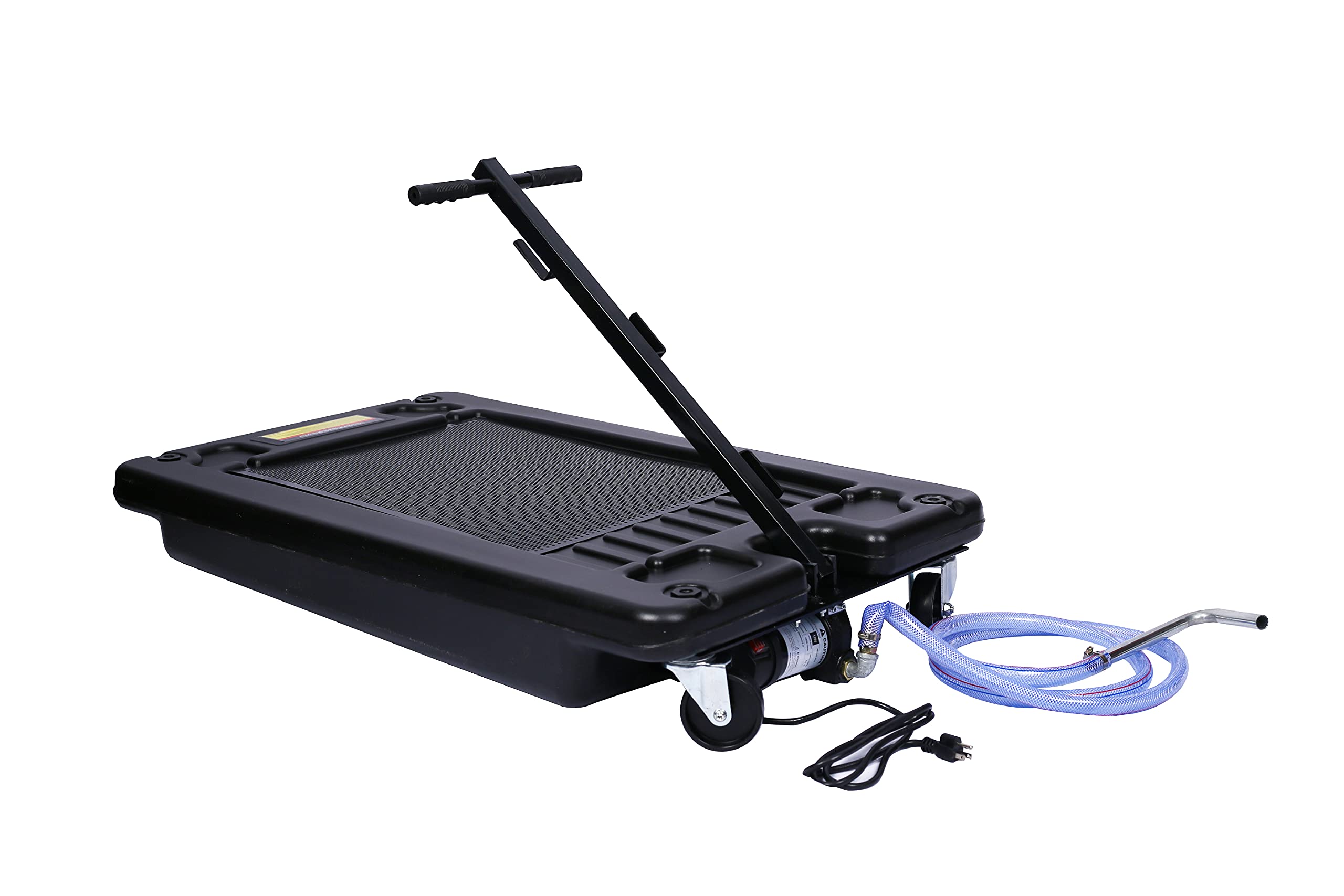 17-Gallon Electric Oil Drain Pan with Pump - Low Profile Portable Oil Drainer for Trucks, SUVs & Cars - Includes 7' Hose & Dolly - Perfect for DIY Oil Changes & Garage Maintenance