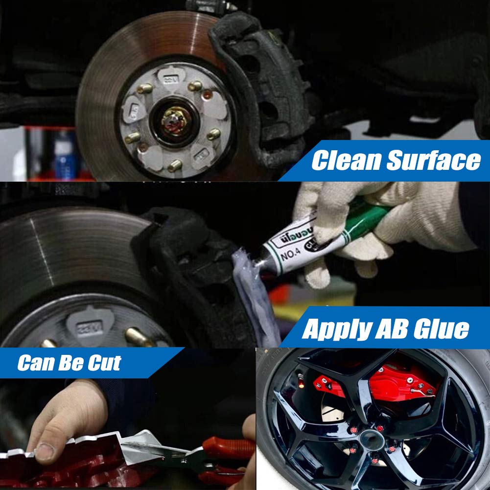 Qiilu 2-Piece Universal Rear Brake Caliper Covers - Durable Protector for 16-17 Inch Wheel Hubs | Perfect for Car Enthusiasts & DIY Auto Upgrades