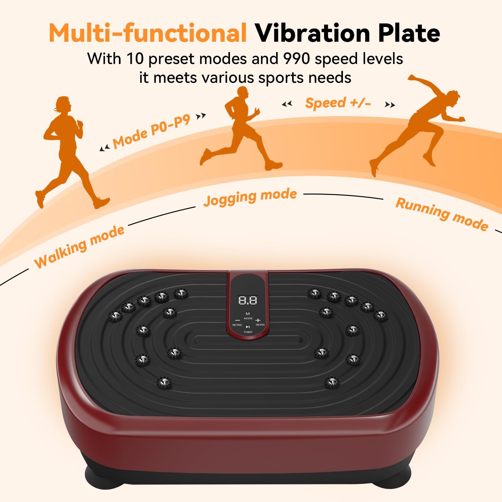 UCIN Vibration Plate Exercise Machine for Weight Loss & Lymphatic Drainage - 330 Lbs Capacity Home Fitness Platform with Resistance Bands & Pilates Ball - Perfect for Home Workouts, Toning & Detox