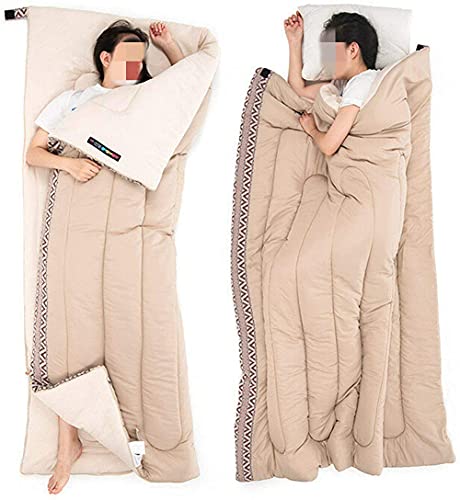 Ultralight Washable Cotton Sleeping Bag for Adults - Single Person Comfortable Camping Quilt for Hiking, Backpacking & Outdoor Adventures (Green) - Perfect for Camping Trips, Backyard Sleepovers & Emergency Preparedness