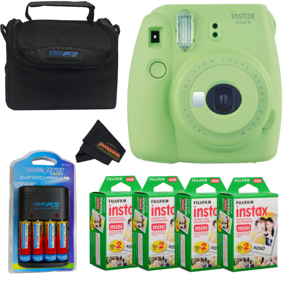 FUJIFILM INSTAX Mini 9 Instant Camera with 60 Sheets Film & Accessories Bundle - Lime Green | Perfect for Parties, Travel & DIY Photo Gifts