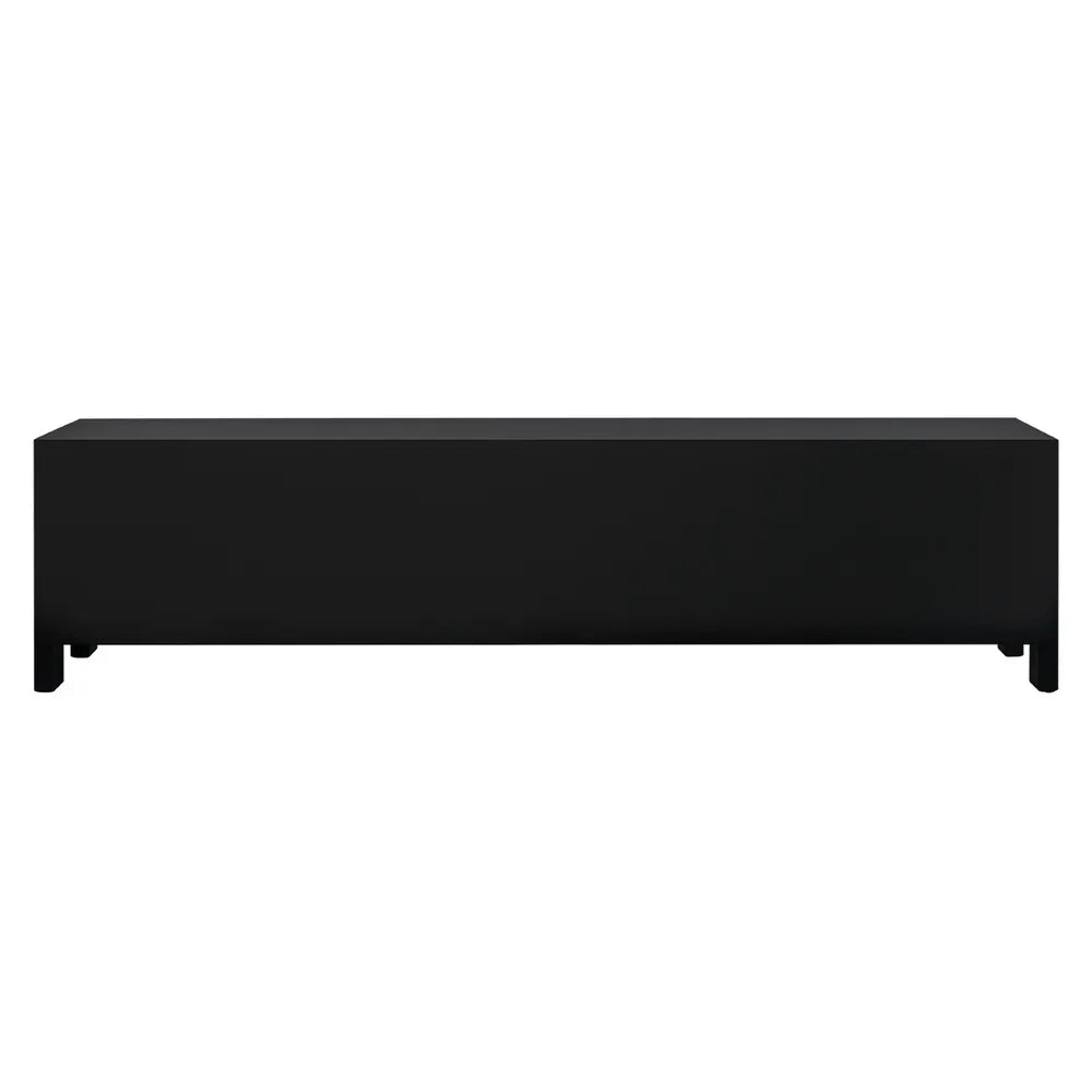 Ariana Large Black Entertainment Unit - Modern TV Stand with Storage for Living Room & Home Theater Setup