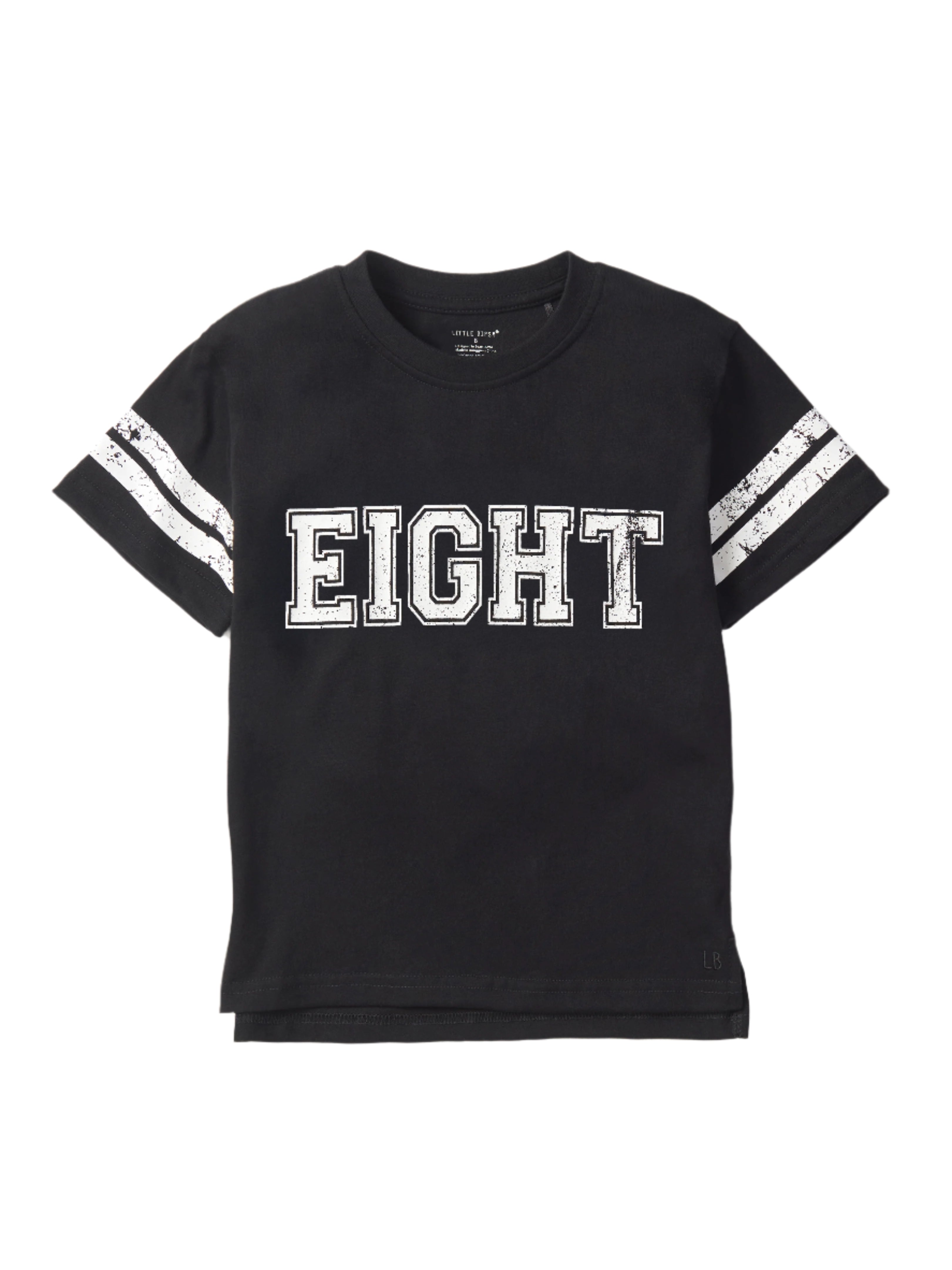 Varsity 8th Birthday Elevated T-Shirt - Black | Trendy Graphic Tee for Kids Birthday Parties & Celebrations