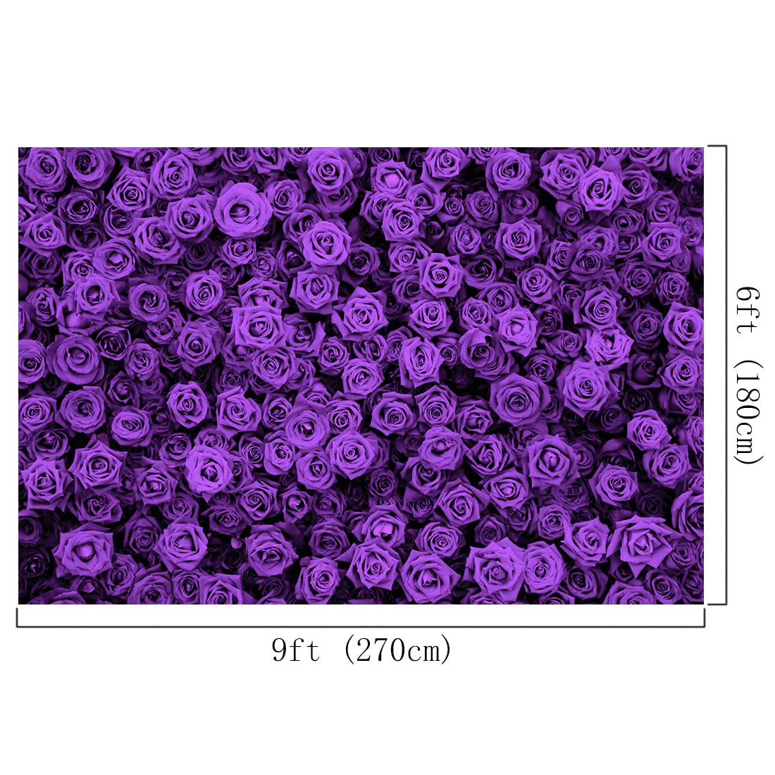 Lofaris 9x6ft Purple Rose Floral Wall Backdrop - Elegant Wedding Bridal Shower Party Photography Background Decor for Birthday Portrait Studio Booth Props | Perfect for Wedding Receptions, Baby Showers & Photo Shoots