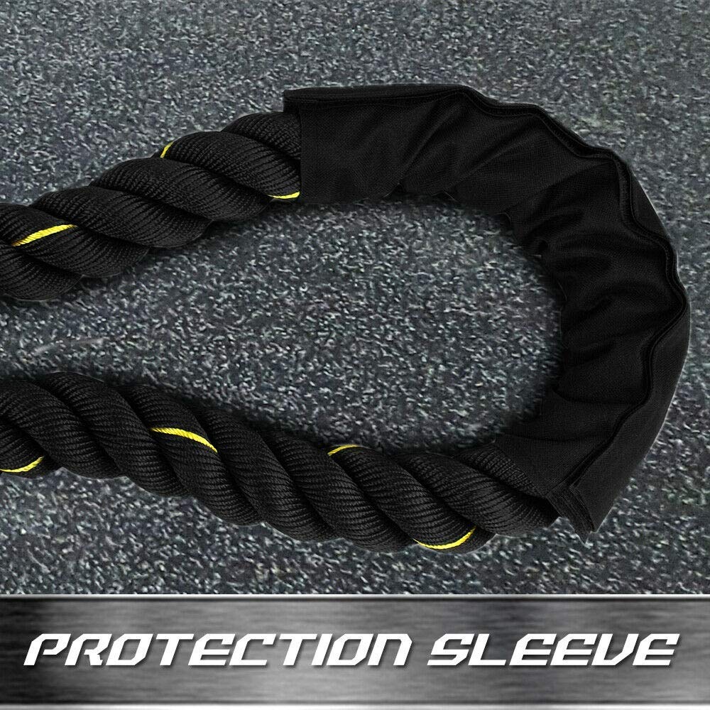 1.5 Inch x 30 Feet Poly Dacron Battle Rope for Strength Training & Fitness Workouts | Heavy Duty Undulation Exercise Rope | USA Made | Ideal for CrossFit, Gym & Home Workouts