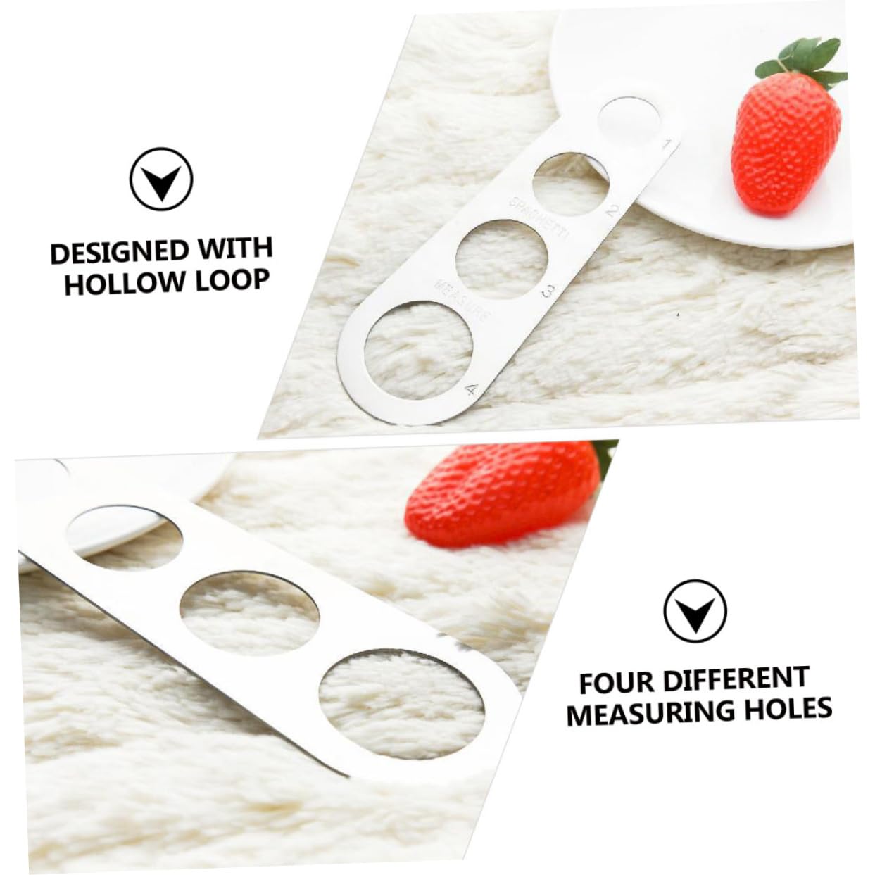 3-Piece Noodle Measuring Ruler Set - Spaghetti Portion Control Tool with 4 Holes - Perfect Kitchen Gadget for Measuring Pasta Portions | Ideal for Home Cooks, Restaurants & Meal Prep