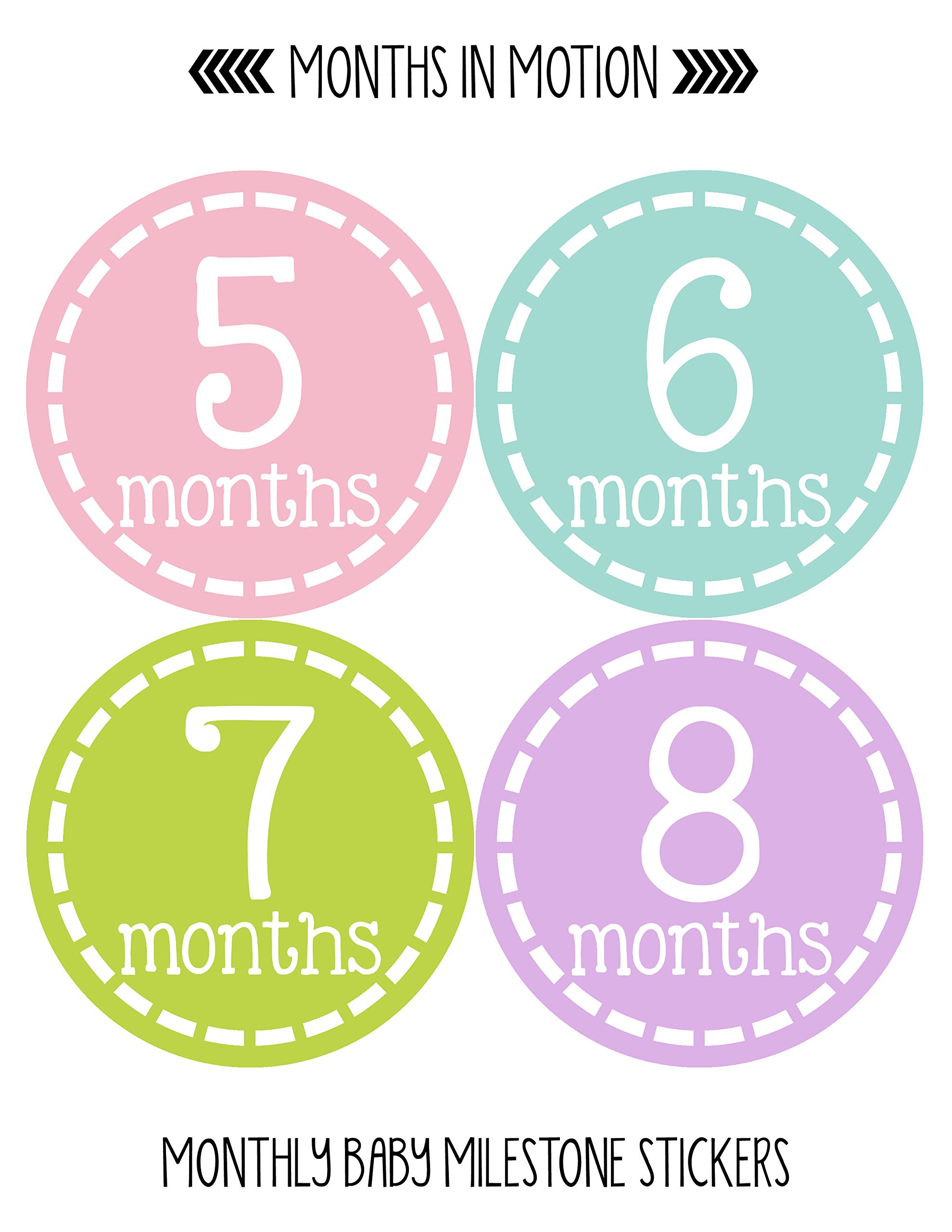 Baby Girl Milestone Stickers - Newborn Monthly Belly Stickers for Photo Shoots