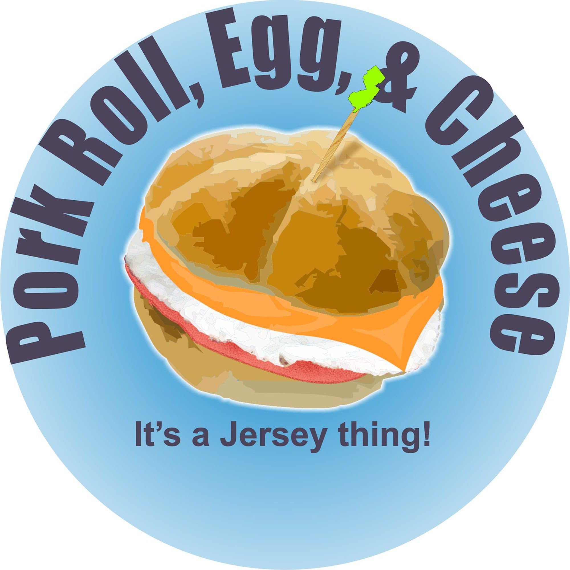 Pork Roll Square Sticker - Durable Vinyl Bumper Sticker for Cars, Laptops & Water Bottles - Funny Foodie Decal for NJ Pride & Breakfast Lovers