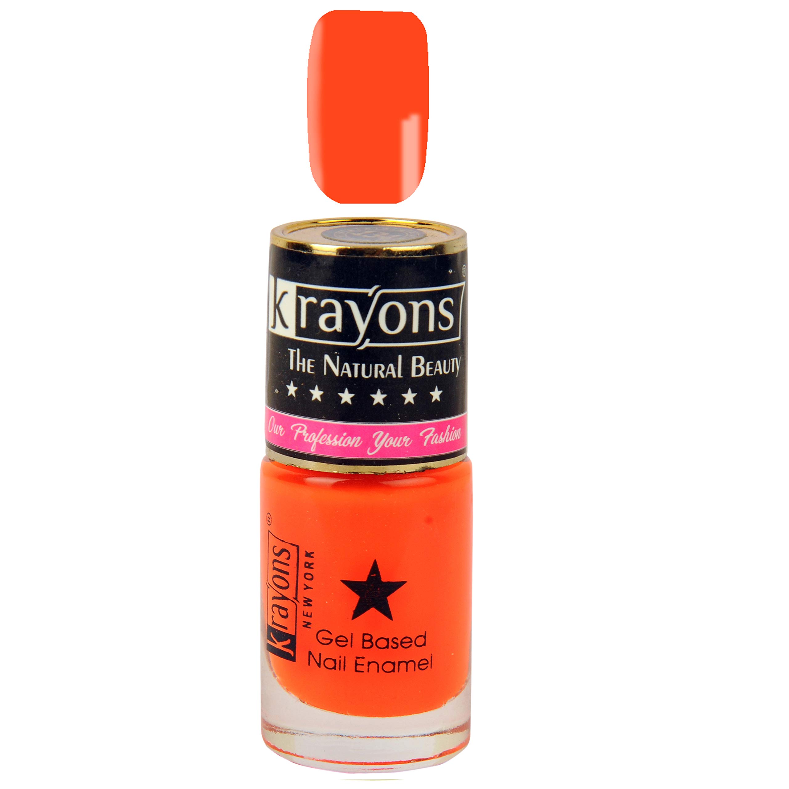 Krayons Gel Base Glossy Effect Nail Polish Set of 4 - Fast Drying, Non-Toxic, Long Lasting Nail Enamel for Women, Teens & Kids (Signal Red, Neon Yellow, Green, Orange) - Perfect for Parties, Salons & DIY Manicures at Home