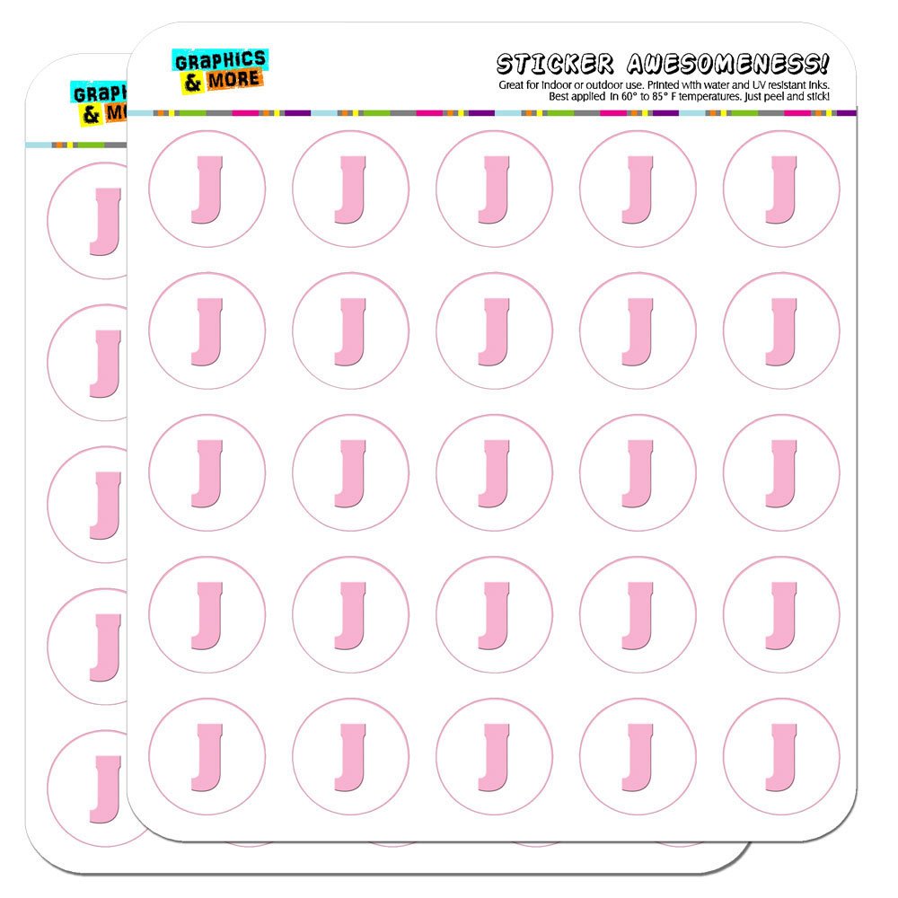 Letter J Initial Baby Girl Block Font Pink 1