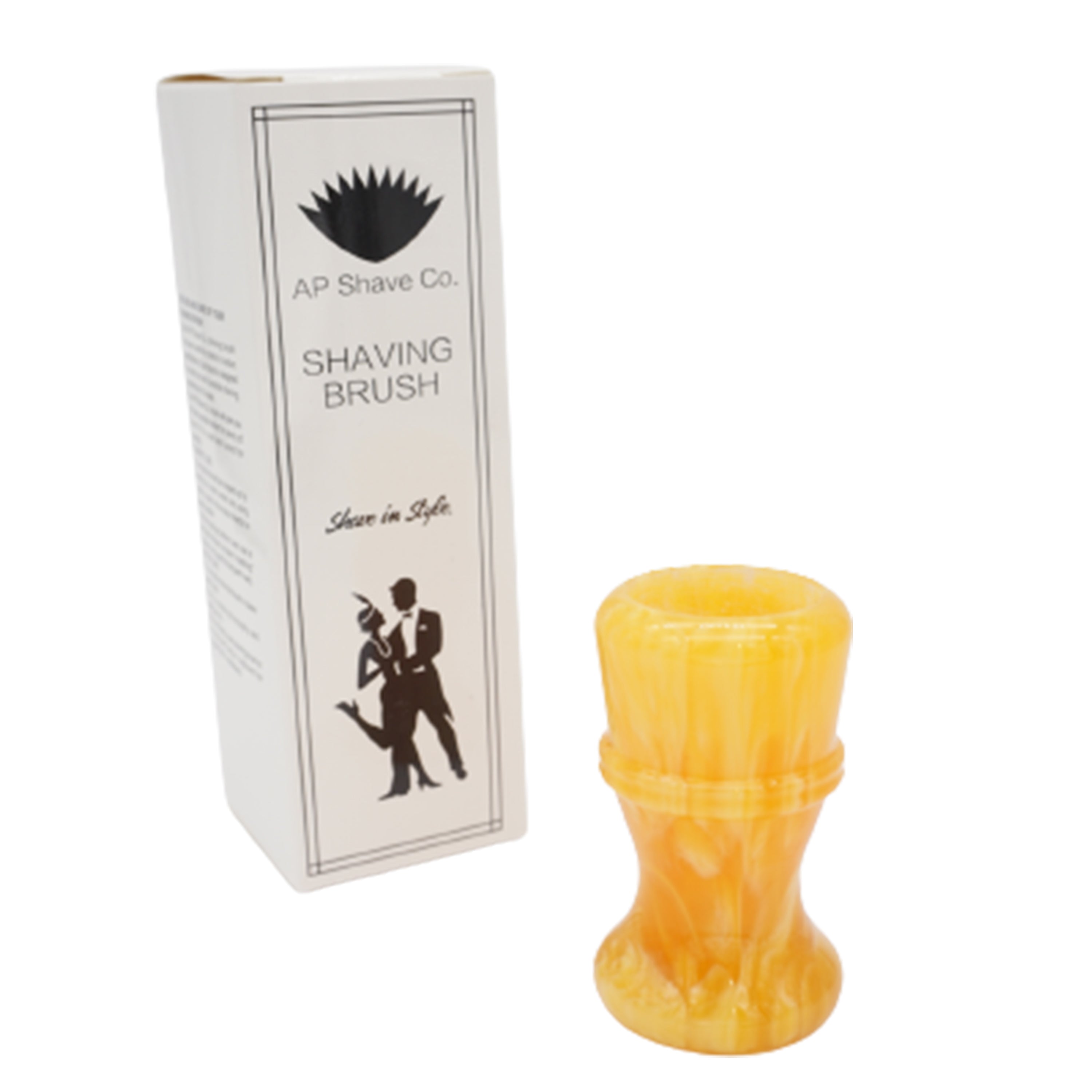 Premium Amber Handcrafted Shaving Brush Handle - Fits 24mm & 26mm Knots - Perfect for Wet Shaving, Grooming Kits & Luxury Bathroom Accessories