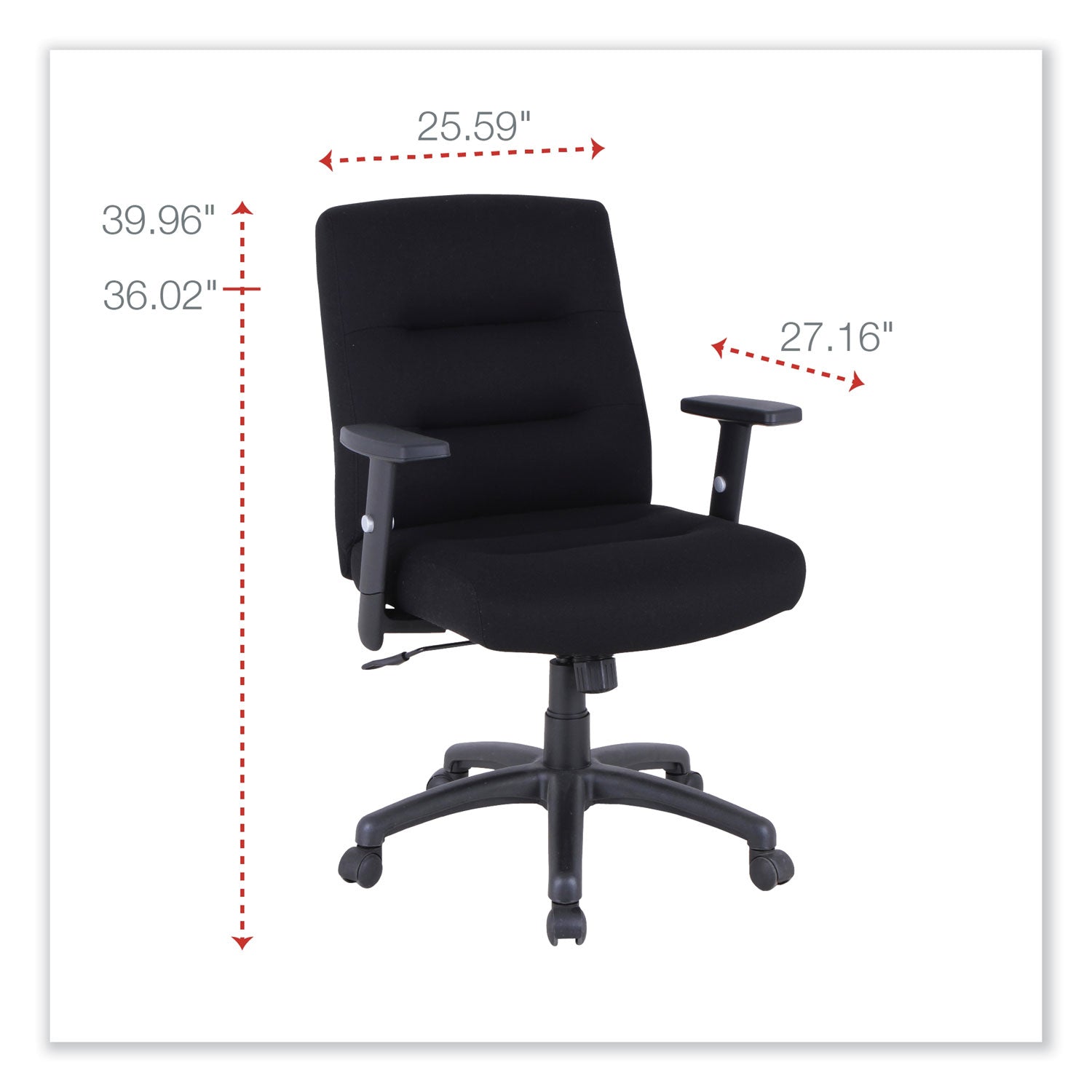 Alera Kesson Series Petite Office Chair - 300 lb Weight Capacity, Adjustable Seat Height 17.71
