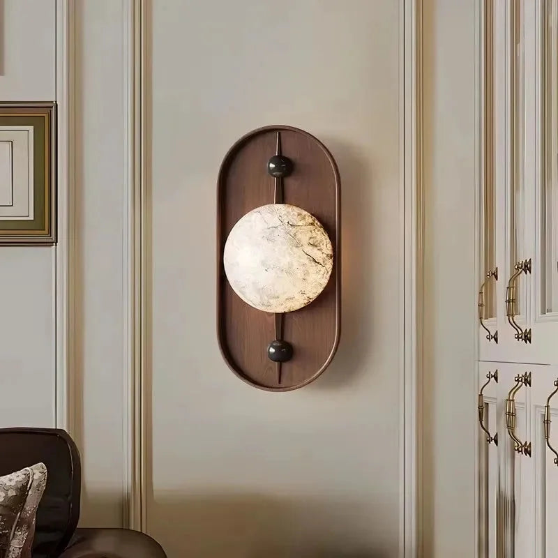 Soluna Sculpted Marble Wall Lamp - Modern Handcrafted Sconce Light Fixture for Living Room, Bedroom & Hallway Decor | Dimmable LED Lighting for Ambient & Accent Illumination