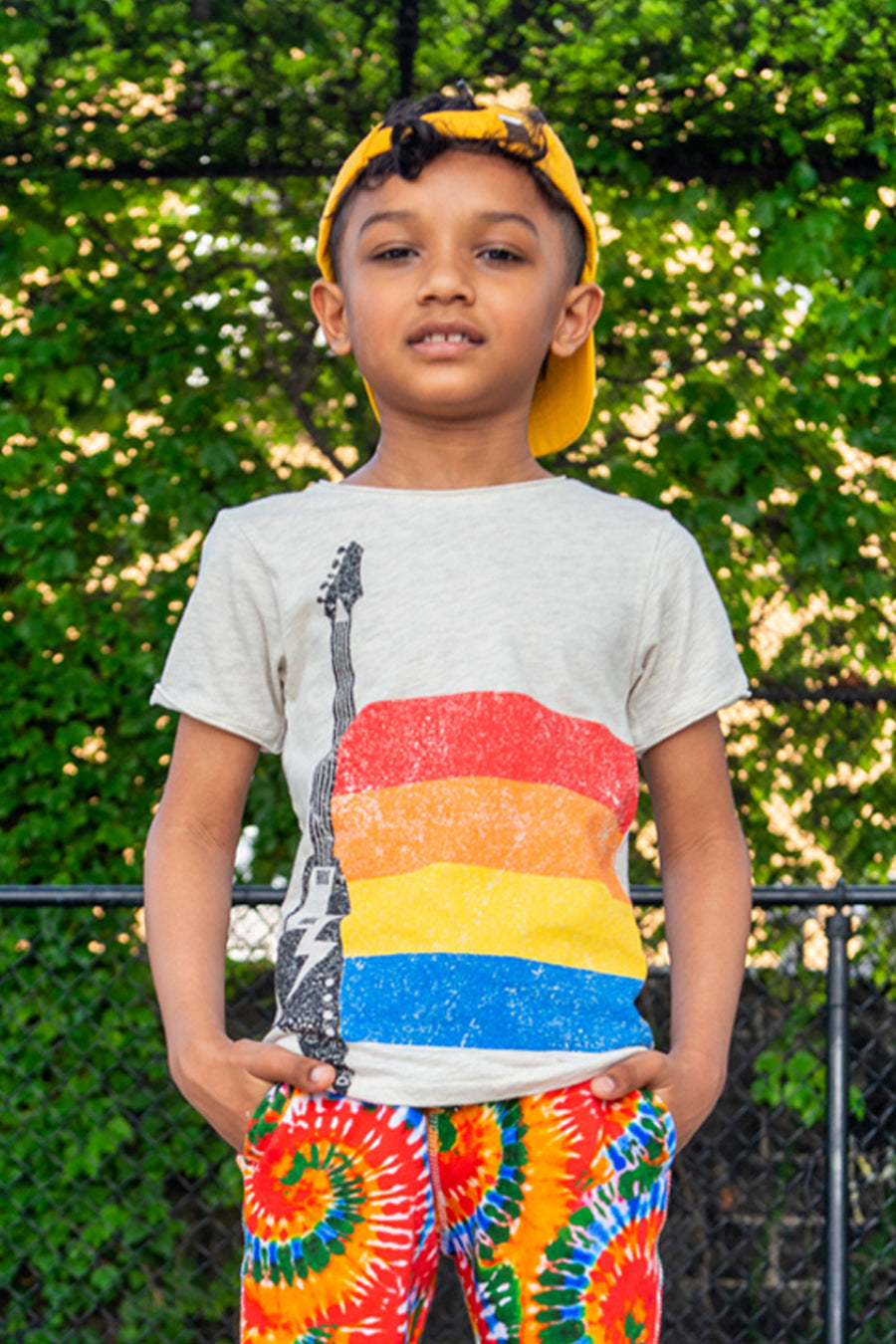 Appaman Boys' Guitar Stripes T-Shirt - Size 8 (Left) - Casual Cotton Tee for Kids, Playdates & Music Lovers