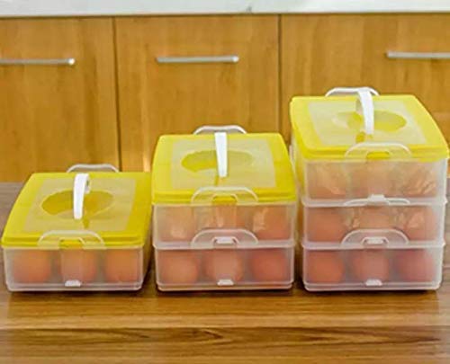FLIPXEN 4-Layer Plastic Egg Storage Box - 12/24/36/48 Grid Egg Holder Container for Fresh Egg Preservation | Perfect for Farm, Kitchen & Refrigerator Organization