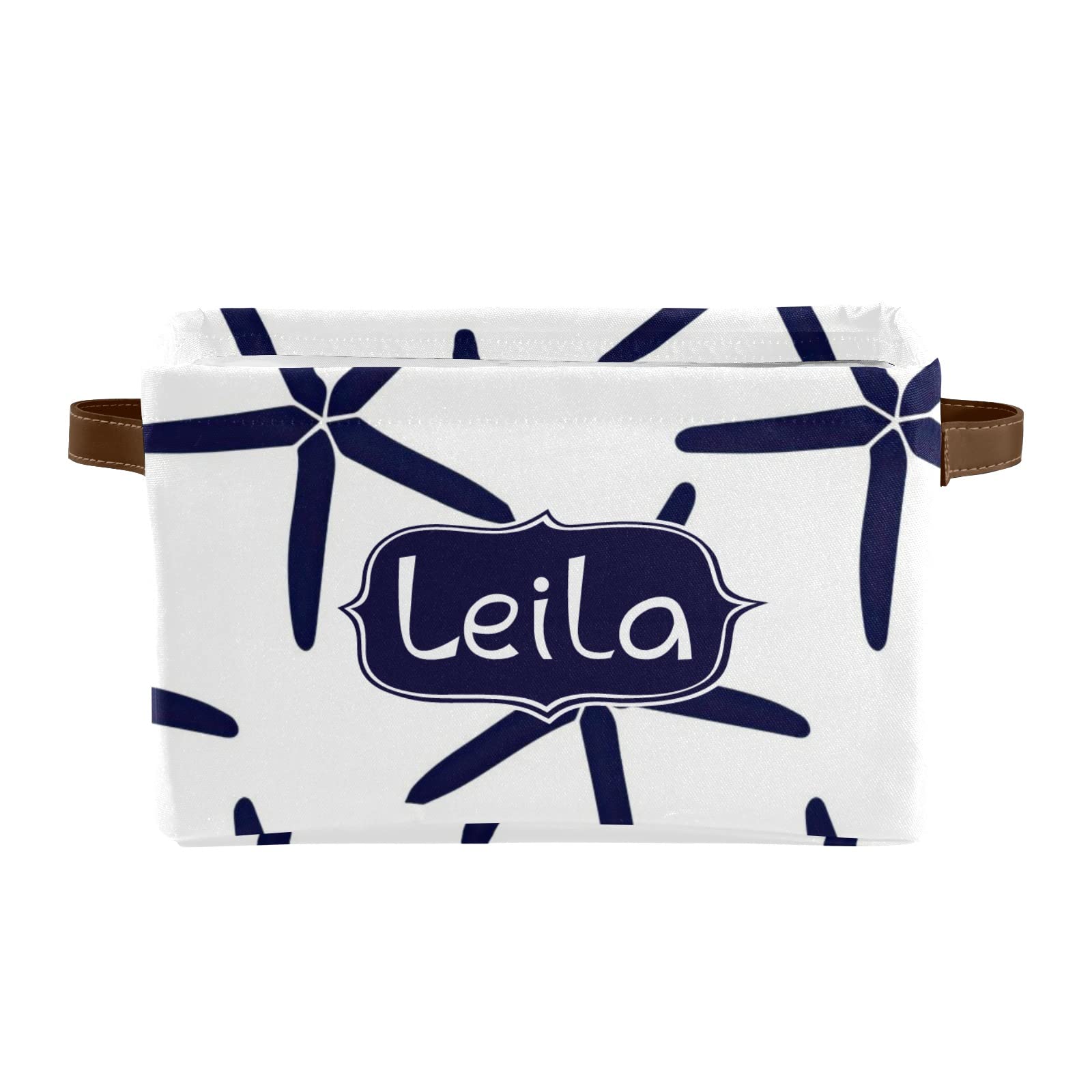 Personalized Cartoon Starfish Storage Baskets with Handles - Custom Name Dog Toy & Family Organization Bins (4-Pack) | Perfect for Pet Supplies, Kids' Room Decor & Home Storage Solutions