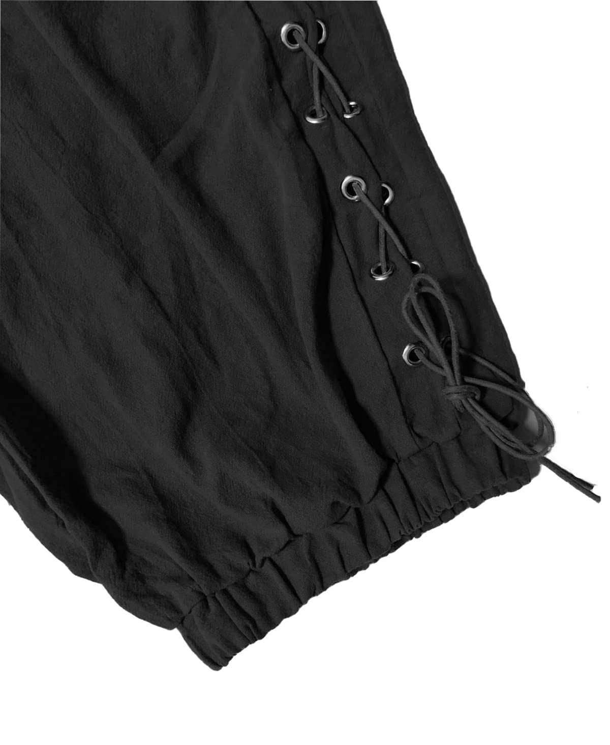 Men's Pirate Shorts - Medieval Viking Navigator Renaissance Banded Pants - Gothic Linen Costume Shorts for LARP, Cosplay & Renaissance Fairs