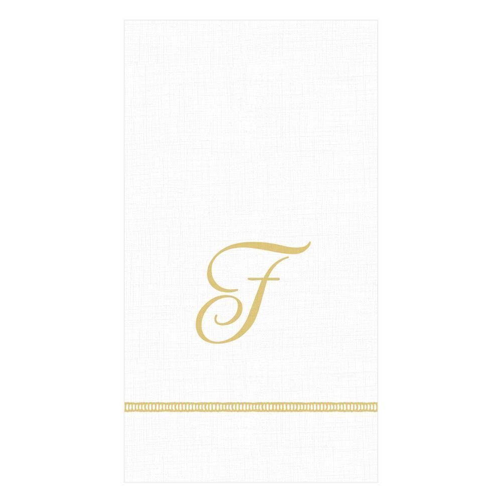 Personalized Hemstitch Script Monogram Paper Guest Towels - Letter F, Set of 40 | Elegant Dinner Party Napkins for Weddings, Bridal Showers & Formal Events