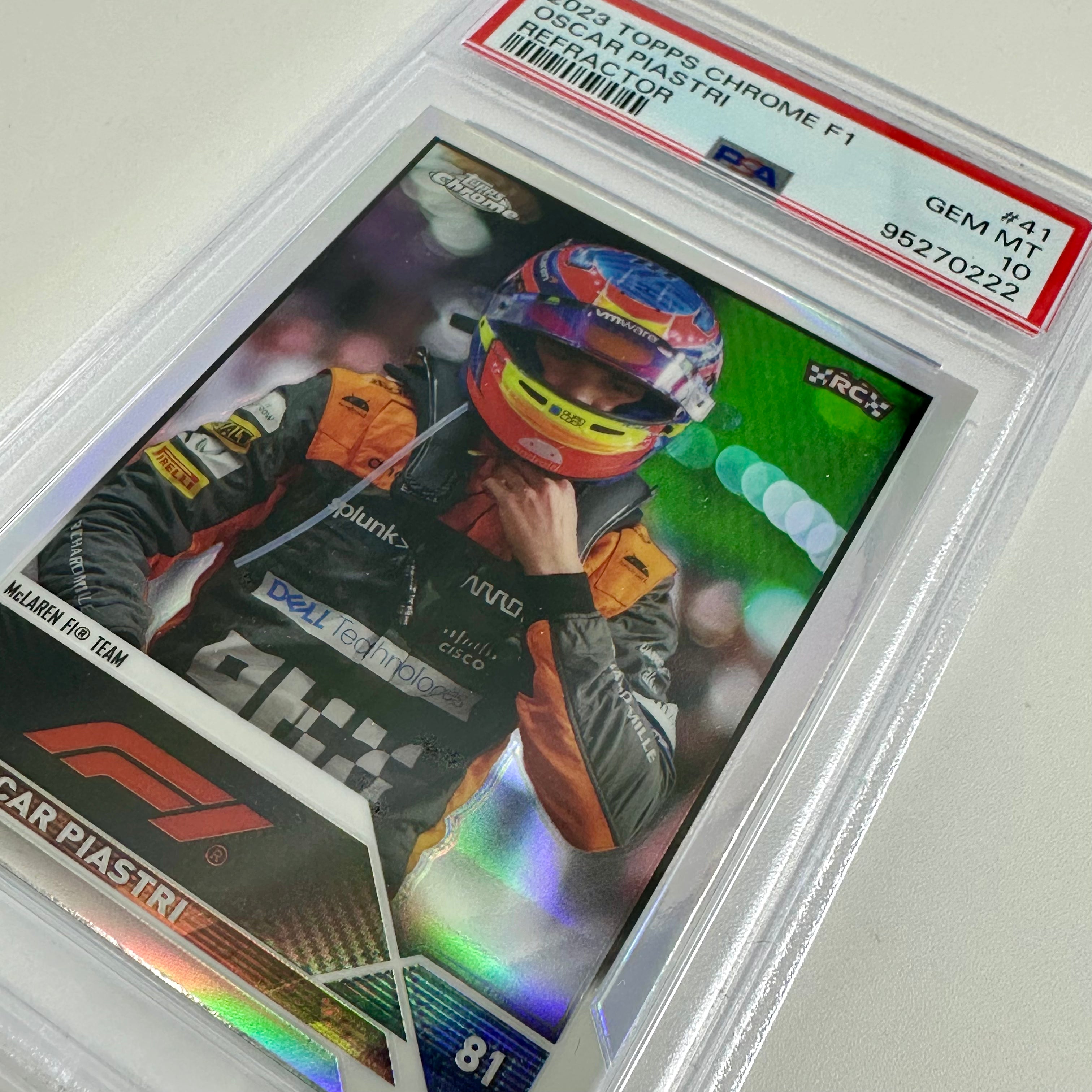 2023 Topps Chrome Oscar Piastri #41 PSA 10 Refractor Rookie Card - Perfect for Collectors, Sports Memorabilia Fans & F1 Racing Enthusiasts