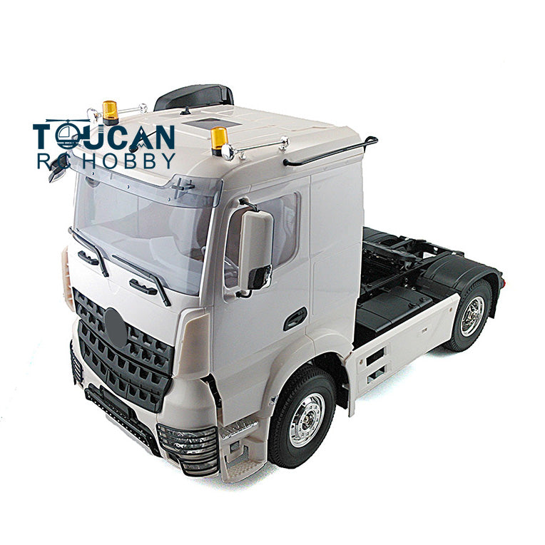 1/14 Scale 2-Axle Unpainted RC Tractor Truck Kit - DIY Radio Controlled Trailer Assembly for Hobbyists & Model Enthusiasts | Perfect for Off-Road Simulation & RC Car Racing Scenes