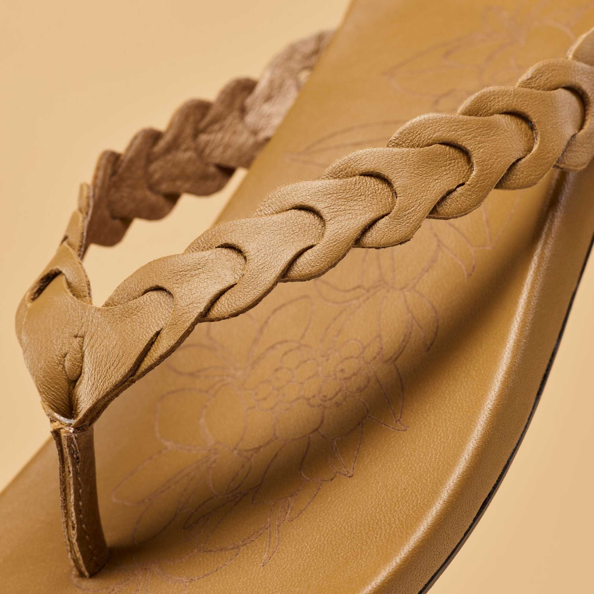 Women's Leather Sandals - Comfortable Tan Strappy Summer Sandals for Casual Outings & Beach Vacations