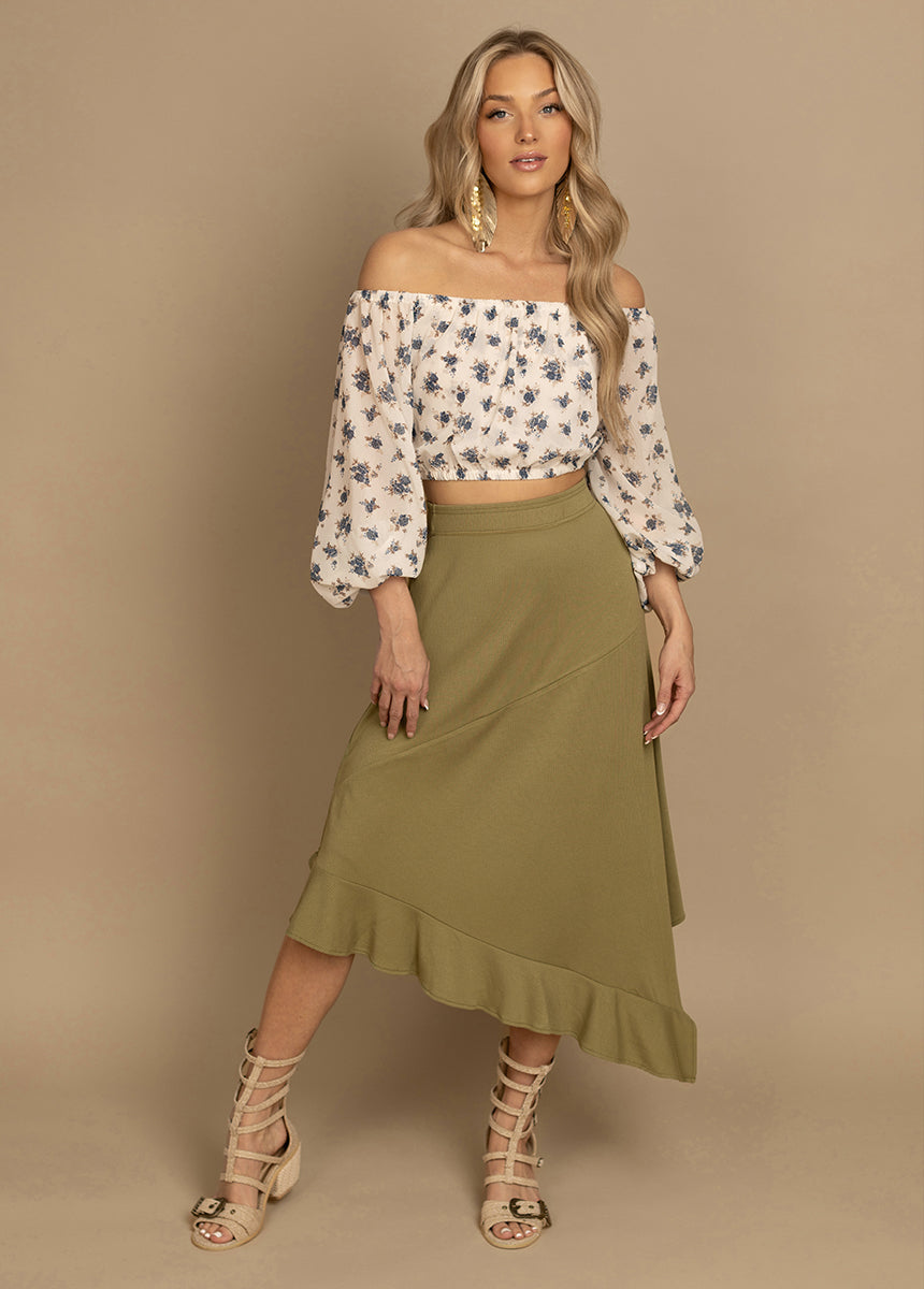 Lysha Skirt in Light Oregano - Women's Flowy Midi Skirt for Casual & Summer Outfits | Perfect for Beach, Vacation & Boho Style