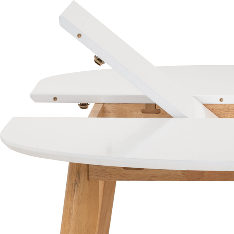 Extendable Dining Table 150-195cm | Werner Expandable Wooden Table | Natural & White Finish | Perfect for Small Spaces & Family Gatherings