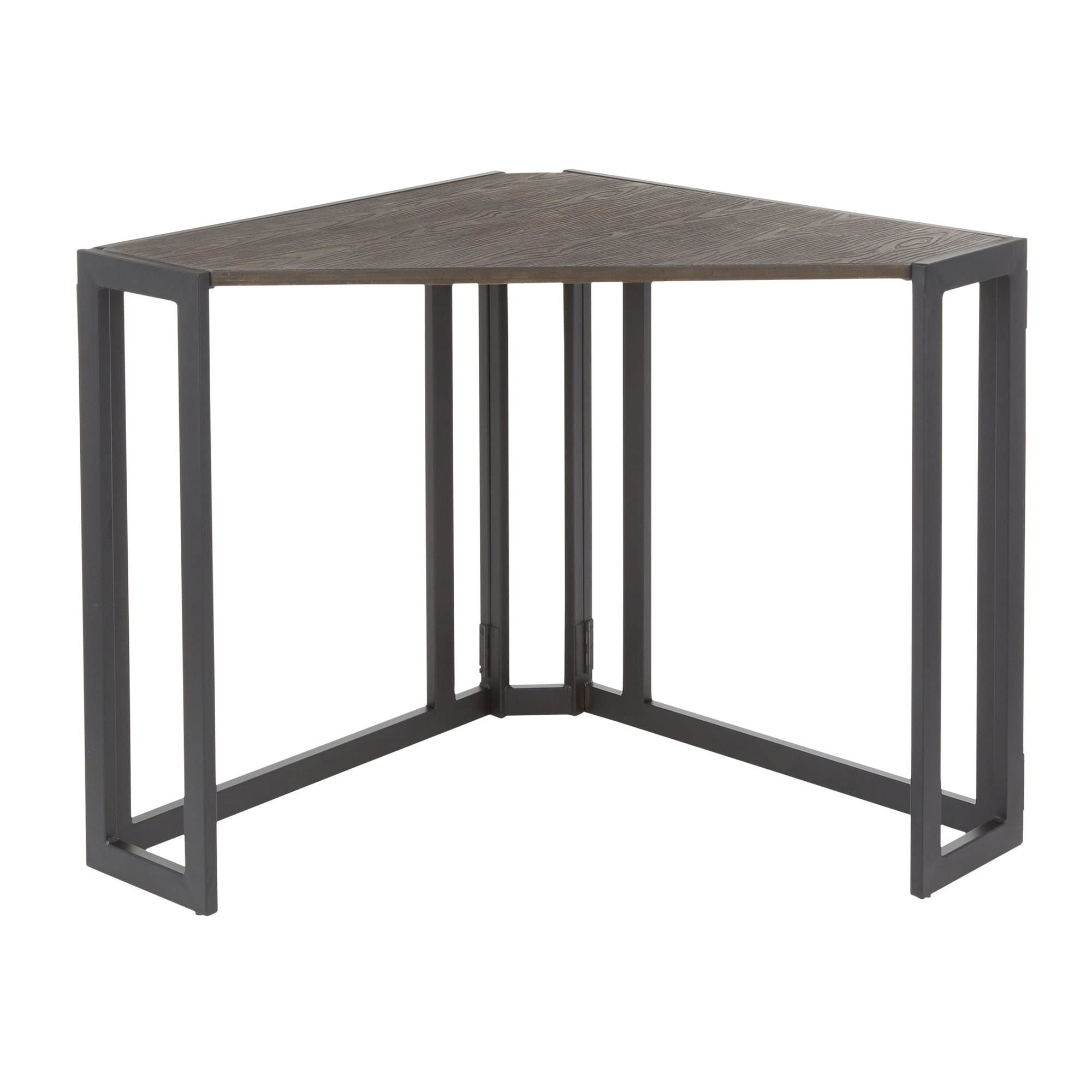 LumiSource Roman Corner Desk - Black Home Office Computer Desk for Small Spaces, Bedroom, Gaming & Farmhouse Style | Compact Writing & Workstation Solution