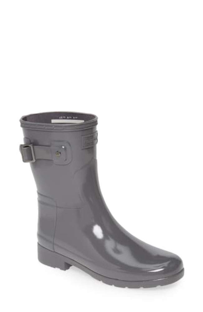 Hunter Women's Original Refined Short Gloss Rain Boots - Waterproof Chelsea Ankle Rain Booties for Women - Perfect for Gardening, Walking Dogs & Rainy Day Fashion