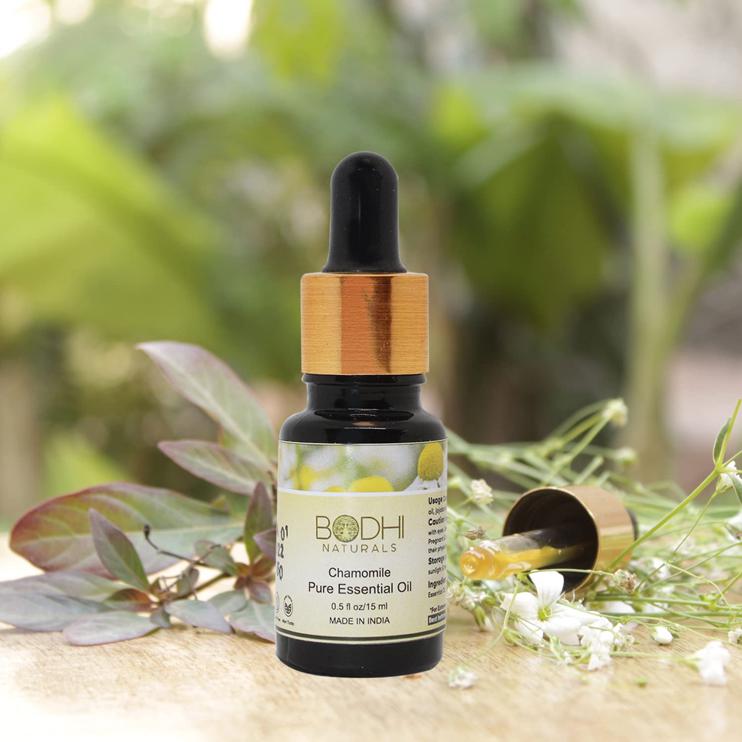 BODHI NATURALS 100% Pure Chamomile Essential Oil - 15ml for Blemish Reduction, Even Skin Tone, Stress Relief & Better Sleep | Aromatherapy, Massage & Diffuser Use