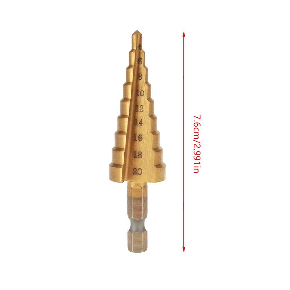 HSS Step Drill Bit Set 4-20mm - Hex Shank Hole Cutter for Steel, Bronze & Aluminum - Perfect for Metalworking, DIY Projects & Home Repairs