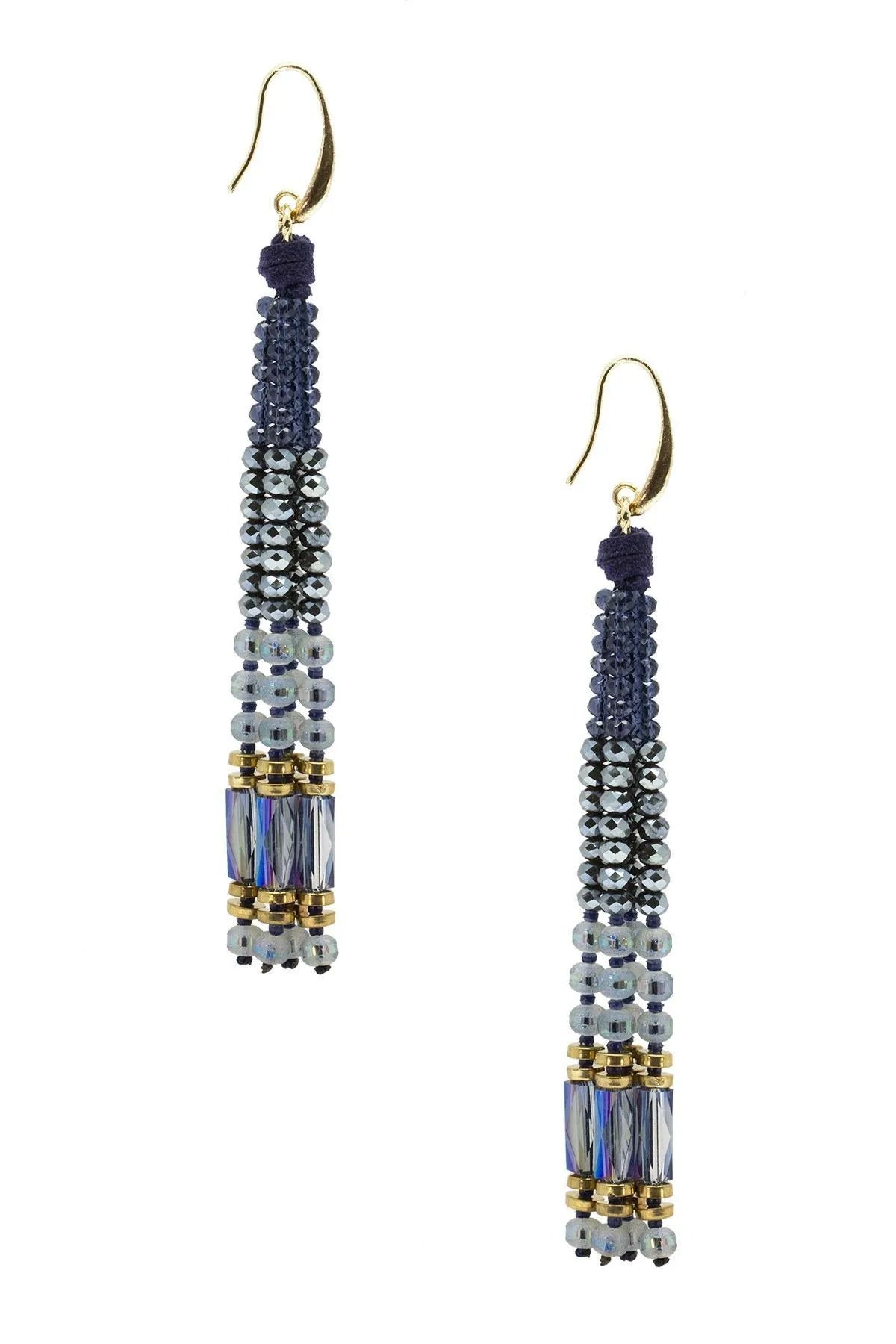 Elegant Sangria Beaded Tassel Earrings for Women - Bohemian Dangle Drop Jewelry - Perfect for Parties, Weddings & Date Nights