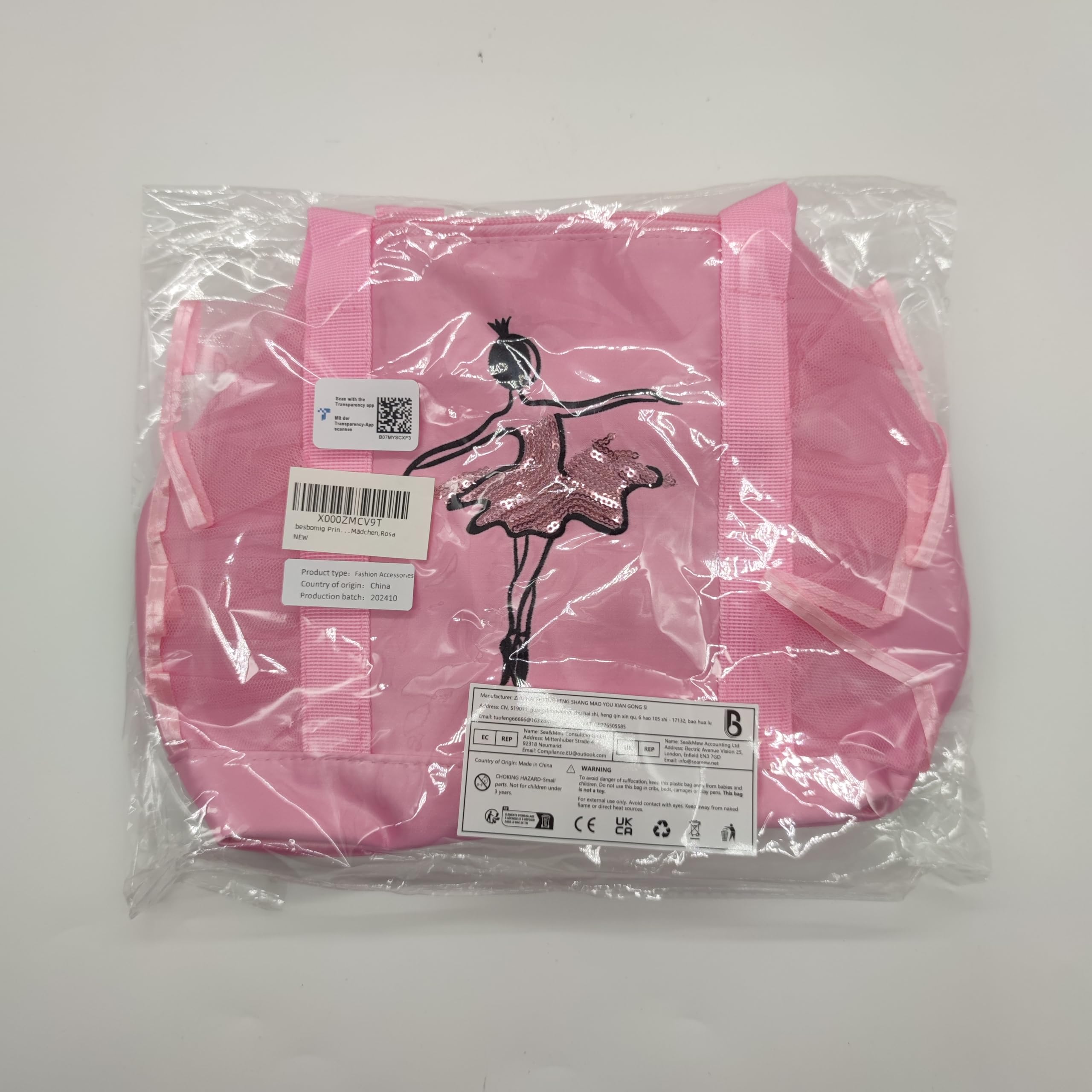 Besbomig Pink Ballet Dance Bag for Girls - Crossbody Shoulder Sports Bag with Shoe Storage - Perfect for Ballet Class, Dance Practice & Recitals - Ideal Gift for Ballerina Dancers & Kids