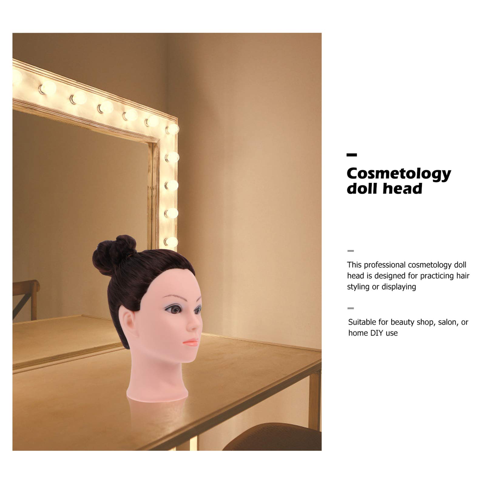 Lurrose Braiding Hair Mannequin Head with Stand - Natural Color Training Head for Braided Wigs Practice, Perfect for Salon Styling & Cosmetology Students