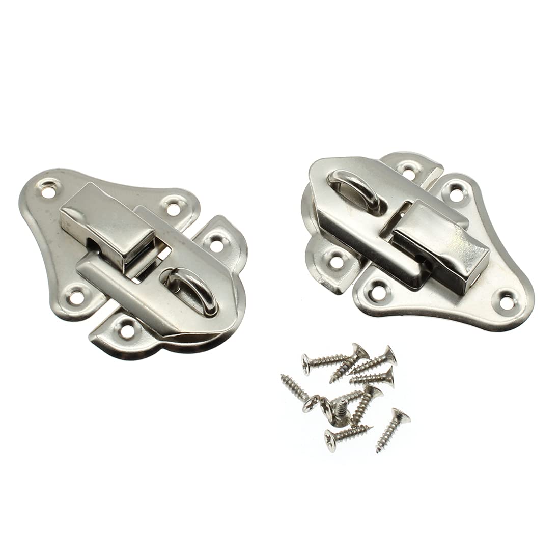 Vintage Toggle Hasp Latches - Retro Style Buckle Lock with Mounting Screws - Antique Ingot Clasp for Jewelry Box, Gift Box, Wooden Case & Cabinet - Durable Decorative Hardware (2Pcs, Silver) - Perfect for DIY Projects, Home Decor & Vintage Furniture Restoration