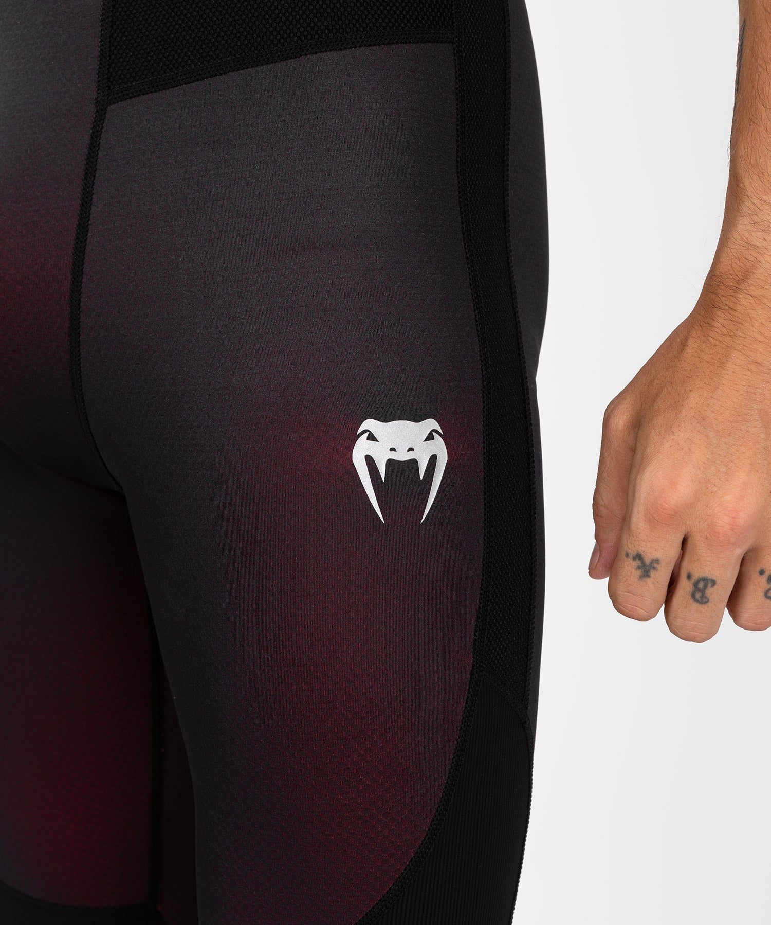 UFC Venum Performance Institute 2.0 Men's Compression Tights - Black/Red - High-Performance MMA Training & Gym Workout Gear for Fighters & Athletes
