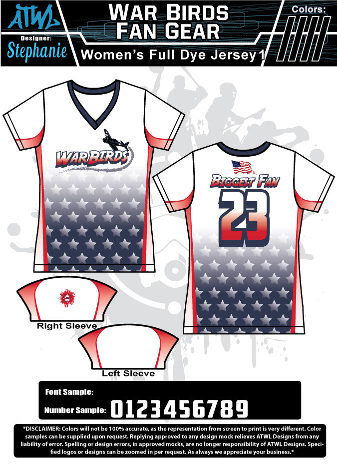 War Birds Women's Full Dye Jersey - Breathable Sports Jersey for Cycling, Running & Outdoor Activities