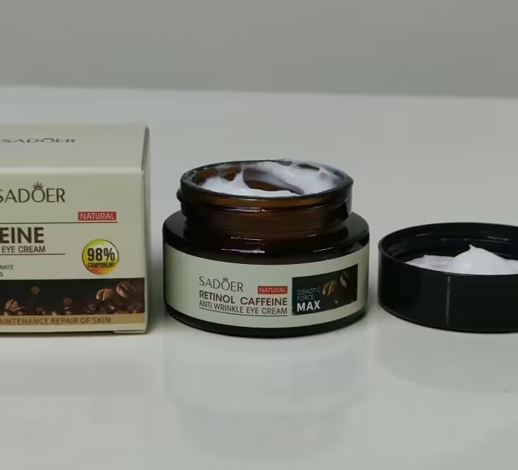 Hydrating Retinol & Caffeine Anti-Wrinkle Cream Set - 3PCS Eye & Face Cream for Dark Circles, Puffiness & Fine Lines | Overnight Firming Treatment for Youthful Skin | Perfect for Nighttime Skincare Routine & Travel