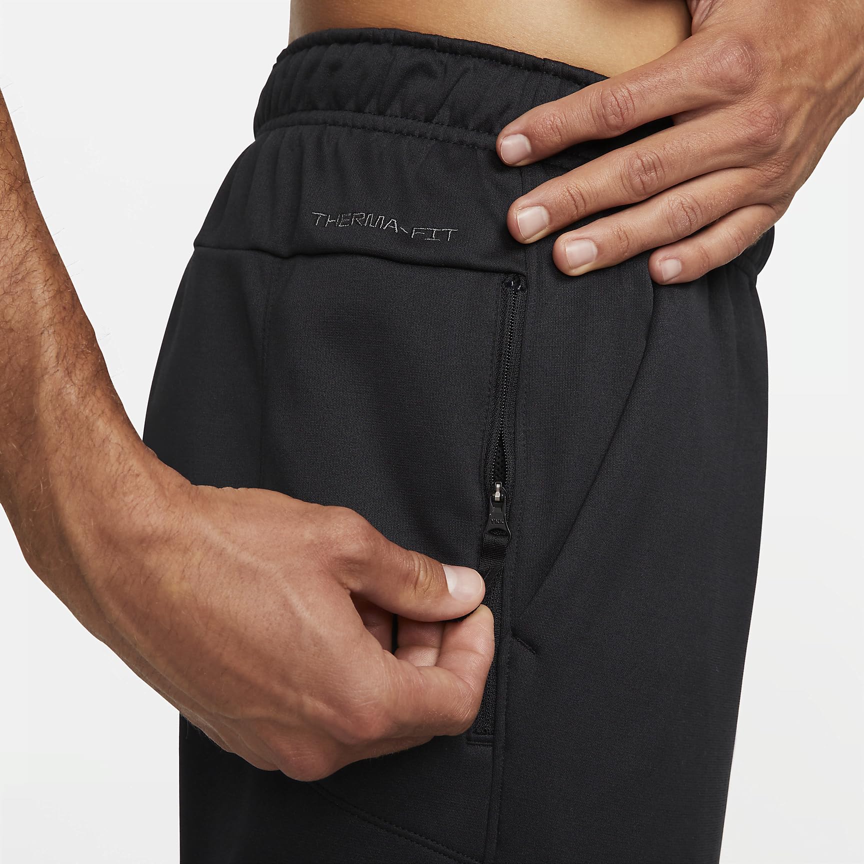 Nike Men's Therma Open Hem Fitness Pants - Black/White Workout Joggers for Running, Gym & Training - Lightweight & Breathable Activewear for Men