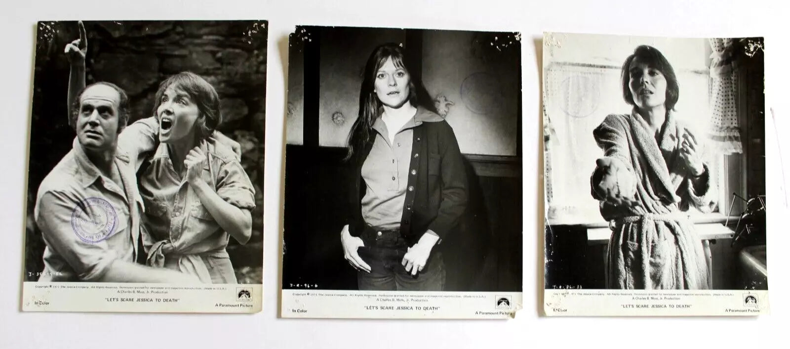 Vintage 70s Movie Stills - Let's Scare Jessica to Death (Set of 13) with Zohra Lampert | Horror Film Collectibles, Home Theater Decor, Halloween Party Props