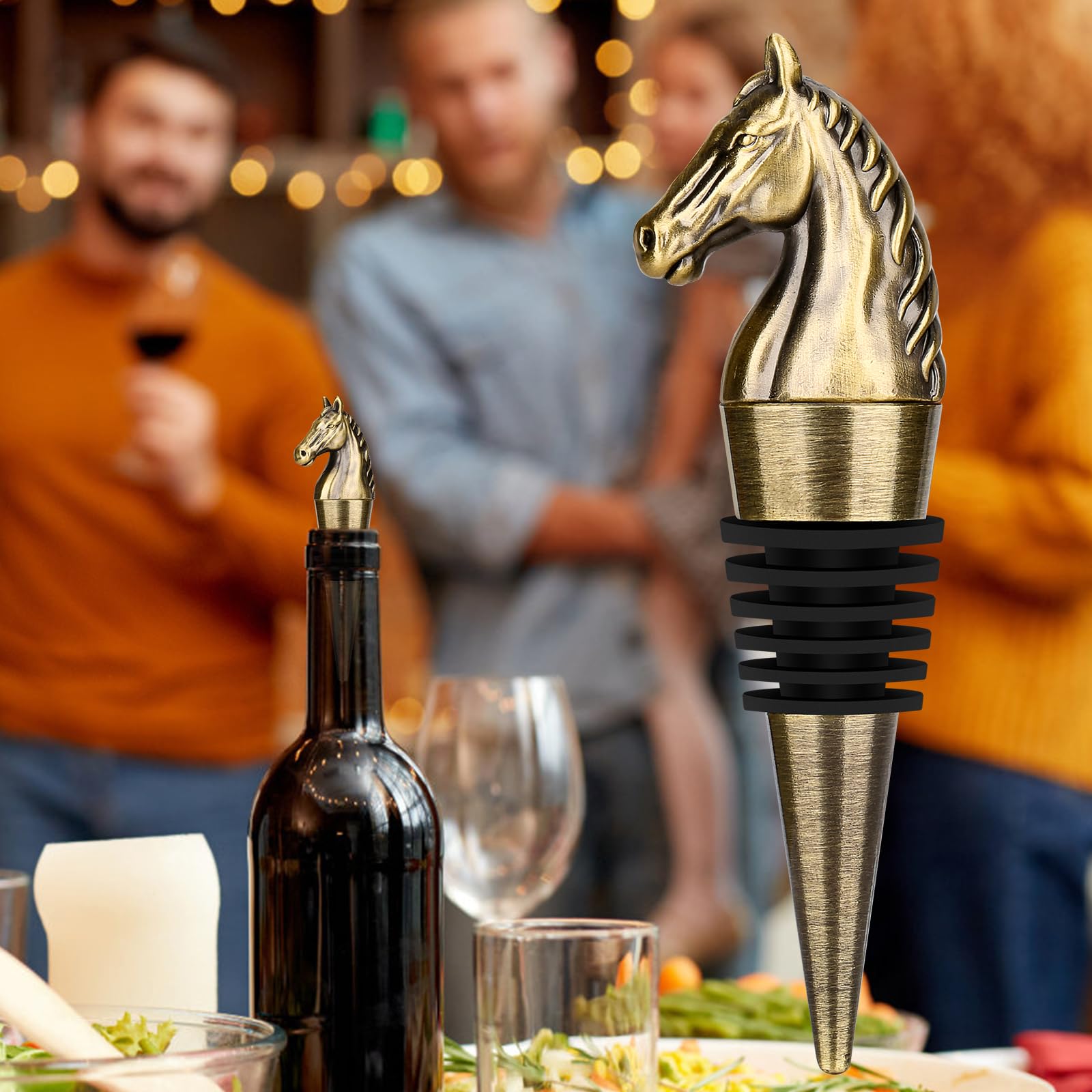 Premium Bronze Horse Head Wine Stopper - Elegant Wine Bottle Stopper for Champagne & Liquor - Unique Birthday Gift for Men & Women (Includes Gift Box) - Perfect for Wine Lovers, Housewarming Parties & Holiday Gifts