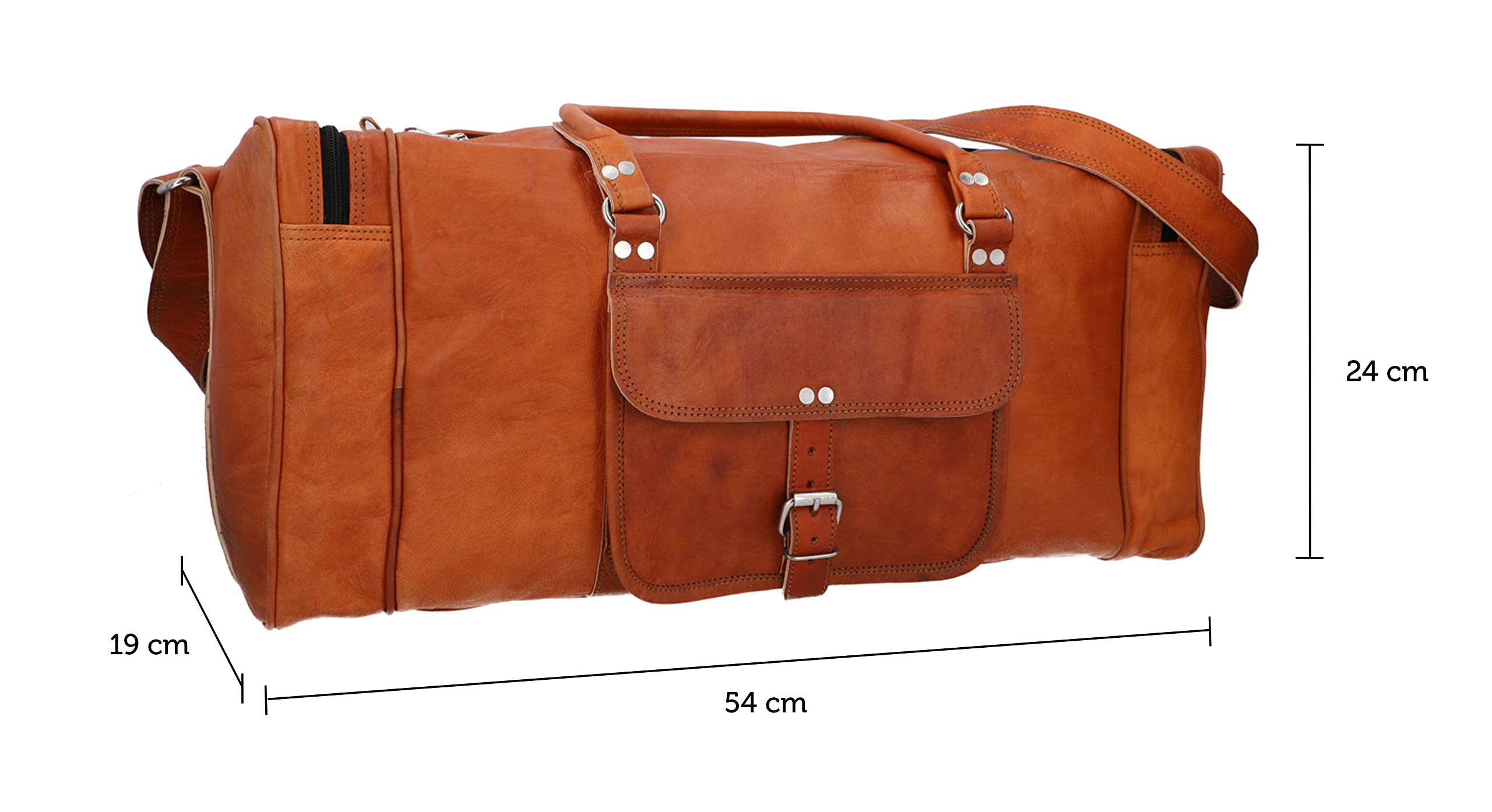 Premium Genuine Leather Weekender Travel Bag - Harvey Board Bag for Sports & Business Trips, Durable Brown Leather Carry-On for Men & Women | Perfect for Weekend Getaways, Gym, Work & Air Travel