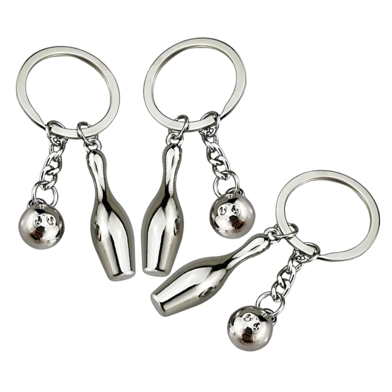 OHPHCALL 3pcs Bowling Keychain - Exquisite Sports-Themed Hanging Keychains, Delicate Bowling Shape Decorative Accessories for Bags, Gifts, and Sports Enthusiasts