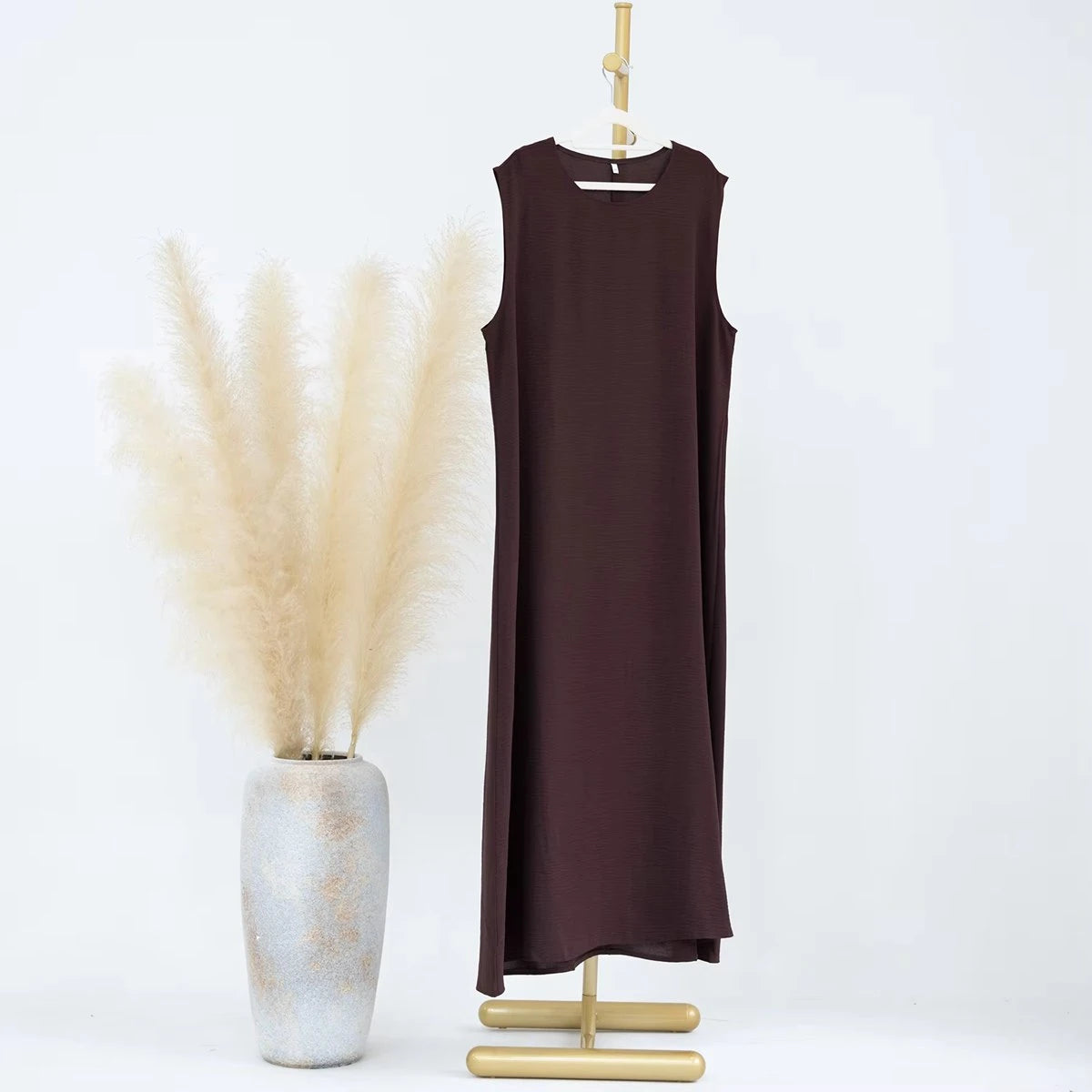 11 Color Options Muslim Women's Wrinkle-Free Underdress - Sleeveless Inner Slip for Modest Dressing | Perfect Under Abaya, Maxi Dress & Prayer Outfits