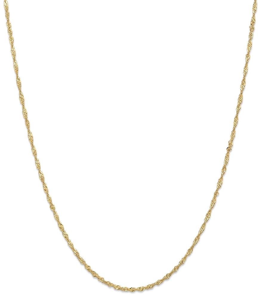 14K Solid Yellow Gold 1.6mm Singapore Chain Anklet - Dainty Summer Beach Foot Jewelry for Women | Perfect for Vacation, Weddings & Everyday Wear