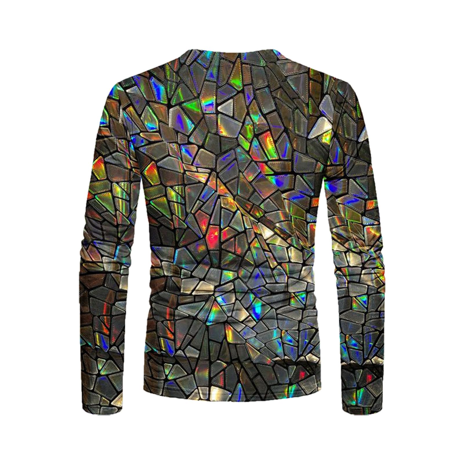 3D Printed Men's Long Sleeve Graphic Tee - Geometry Pattern Fashion T-Shirt for Fall Streetwear | Casual Outfit & Urban Style Essential
