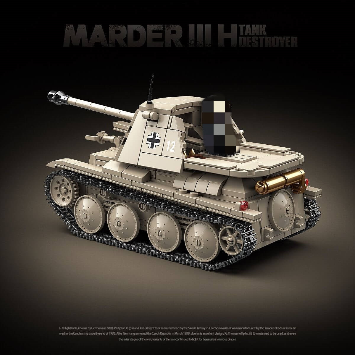 QUANGUAN 100295 Marder III H Tank Destroyer 1/35 Scale Military Model Kit - German WWII Tank Destroyer for Collectors & Hobbyists | Perfect for Wargaming, Diorama Building & Historical Display